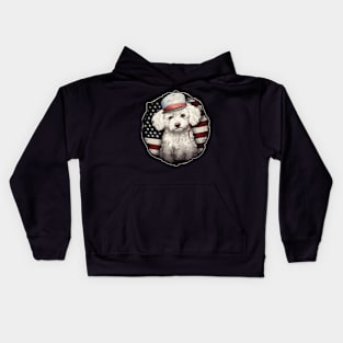 Patriotic Bichon Frise Kids Hoodie